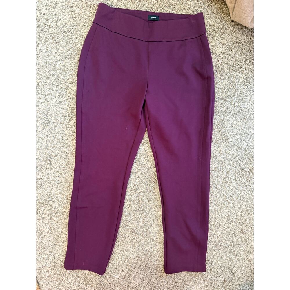 3 for $9 Express burgandy pull on ponte knit pants heavier weight euc M